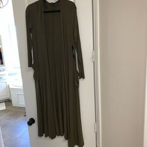Green Maxi Duster with pockets